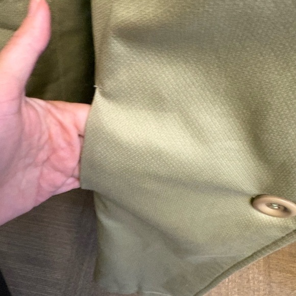 Vintage quilted sage green size Medium pea coat w/ pockets peterpan collar - Picture 2 of 8